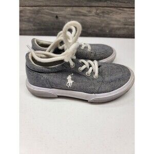 Polo Ralph Lauren Boy’s Grey Canvas Fashion Sneakers Shoes Size 8